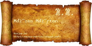 Mézes Márton névjegykártya