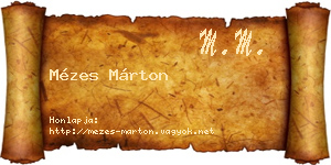 Mézes Márton névjegykártya