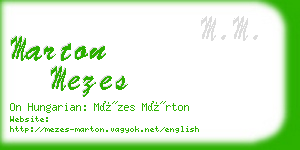 marton mezes business card